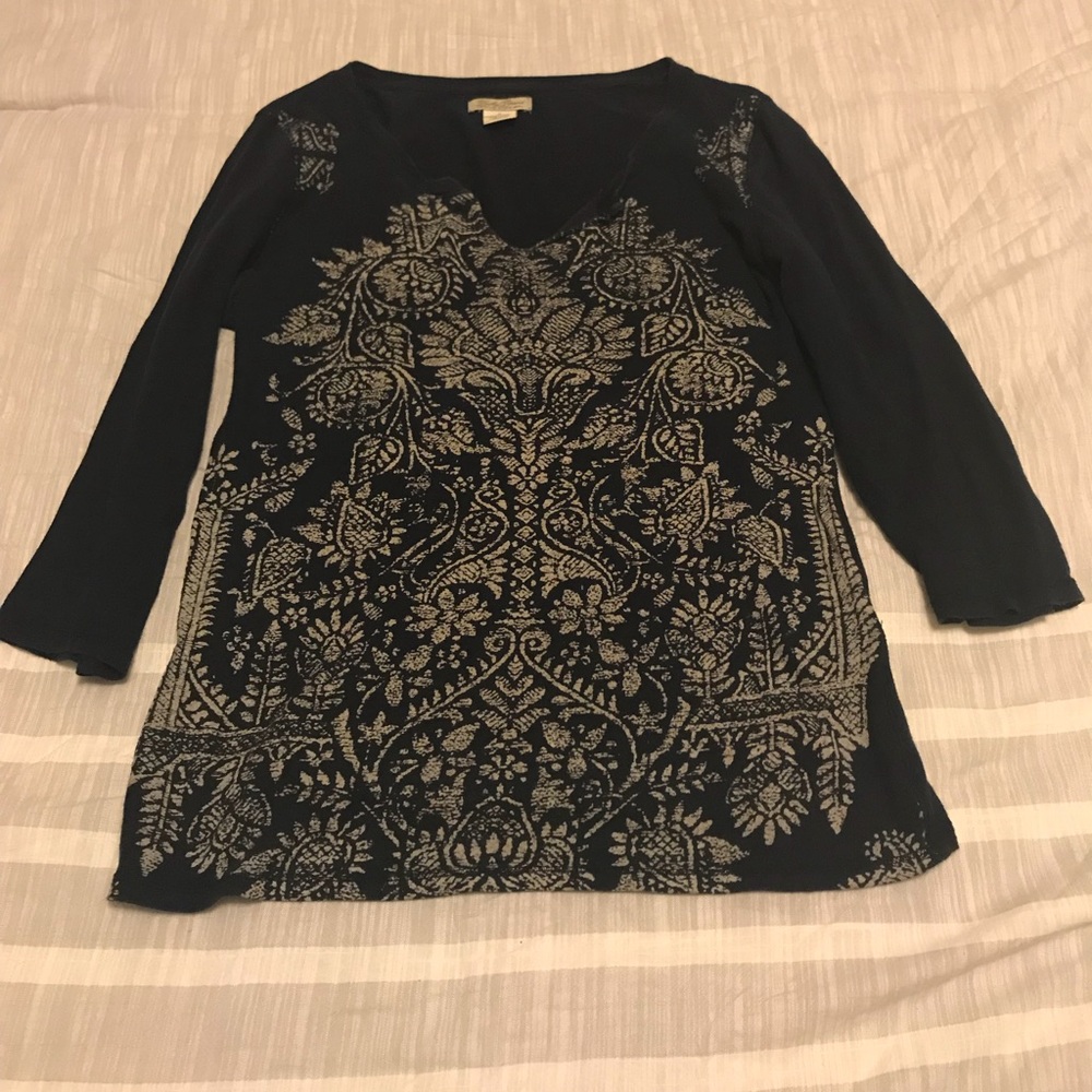 Lucky brand navy 3/4 sleeve shirt